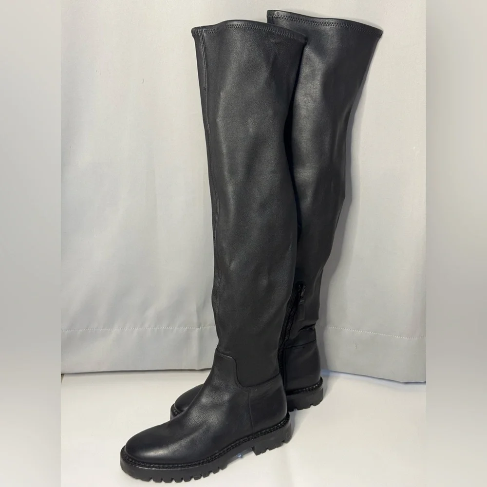 VINCE. Cabria‎ stretch-leather over-the-knee boots Women's 5.5 Black